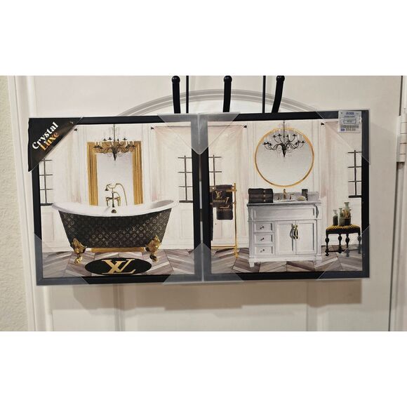 Crystal Luxe Bath Time With Louis Vuitton 2-PC Framed Canvas Wall Decor - Picture 6 of 13